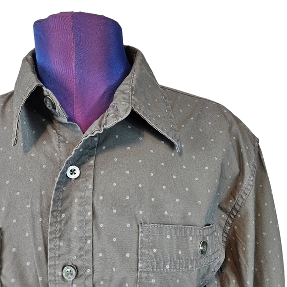 Wrangler Flex Comfort Gray Long Sleeve Button Down Shirt Size‎ Medium Men's - Picture 3 of 11